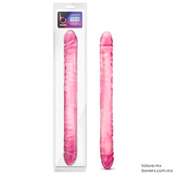 Tienda de Artículos de Sexo | Precio de Dildo Doble Rosa 40 cm | Strap on para pareja | Entregas en Alcaldía Iztacalco
