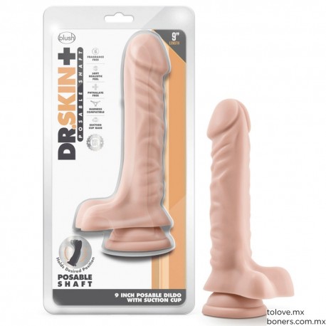 Tienda Sexo | Donde comprar Dildo Flexible 23 cm Beige | Juguete Sexual para Mujer | Envío Toluca, Cuernavaca, Mérida