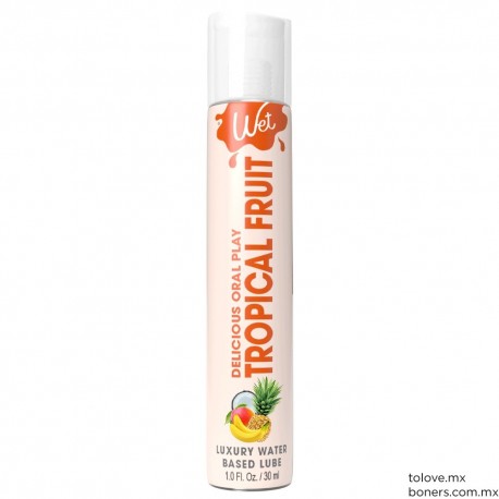 Lubricante íntimo comestible sabor frutas tropicales | Sex shop en línea | Comprar Lubricantes Wet