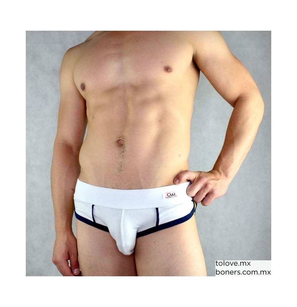 Juguetes Eróticos | Venta de Jockstrap Blanco con Azul Mediano | Comienza y Termina muy Bien | Entregas en Alcaldía Iztacalco