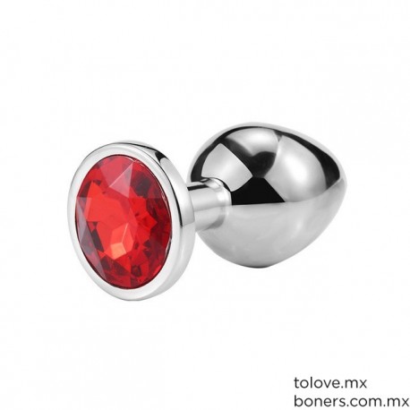 Plug Diamante Rojo Mediano