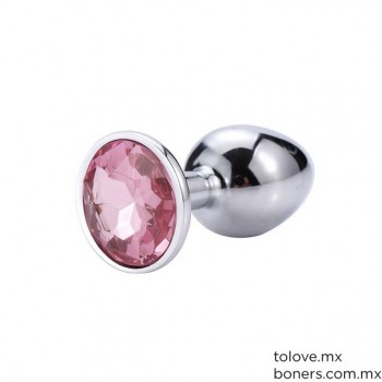 Sex shop gay | Venta de Plug Diamante Rosa Mediano | Consolador para hombre | Envío Sinaloa, Jalisco, Colima y todo México