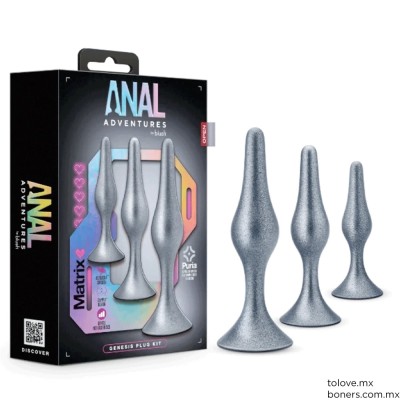 Sexshop | Venta de Kit 3 Plugs Anales Cósmicos Plata | Variedad en Formas de Pago | Envío Culiacán, Hermosillo, Mexicali