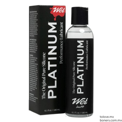 Lubricante base silicona Wet Platinum de 180 ml | Sexshop en CDMX | Envíos seguros y discretos a todo México